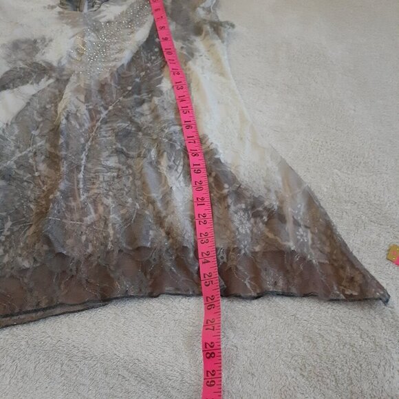 Brittany Black Women's Size L Cream Gray Fairy Grunge Lace Bedazzled Y2K Top - Picture 11 of 11